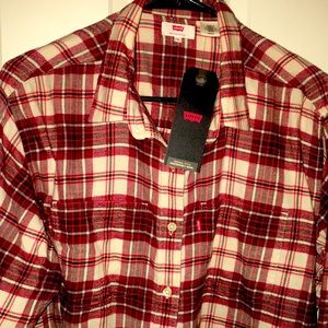 Levi 100% cotton button up long sleeve flannel